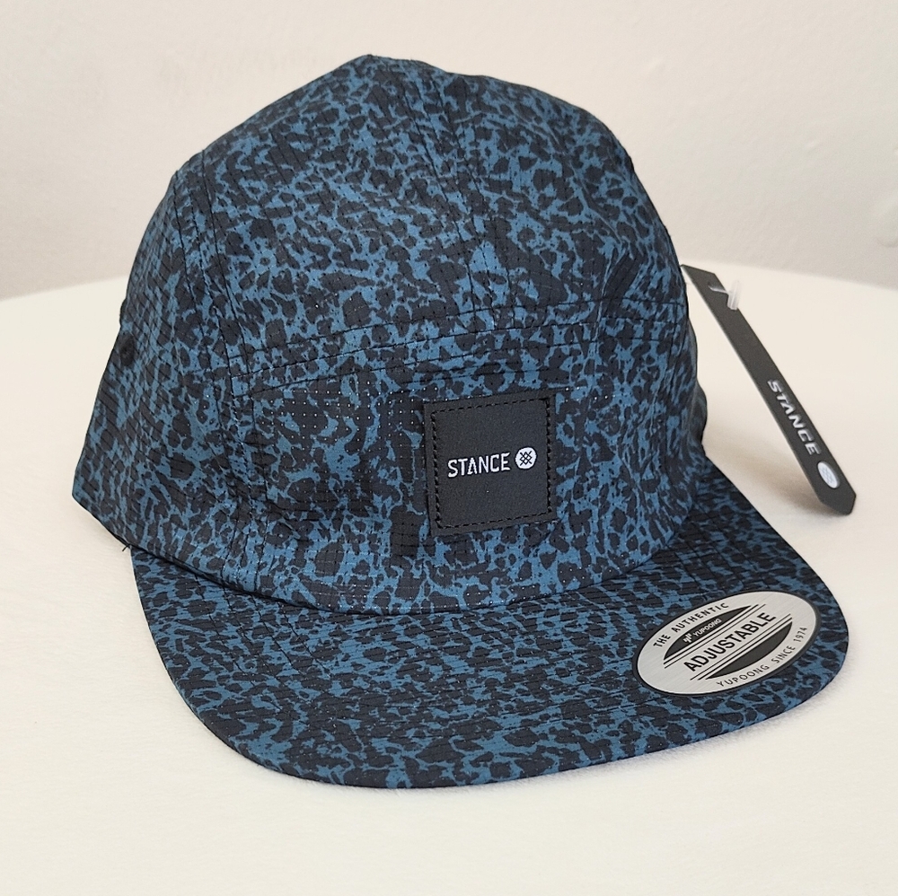 Stance Men's Hat Blue Black Print Cap Kinetic Adjustable Mesh Breathable Multi